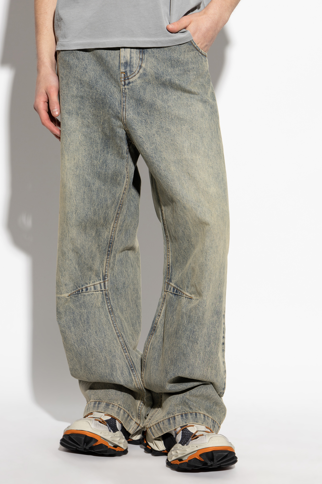 さらに100円引き◆ODD STUDIO◆OIL WASHED WIDE DENIM PANTS Reverse impact washing denim 2color - SIMIO | 60% - Asian